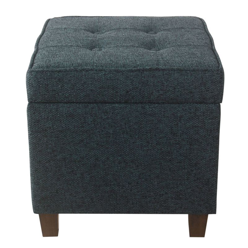 Square Tufted Faux Leather Storage Ottoman - HomePop, 1 of 13