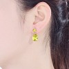 Guili Sterling Silver White Gold Plated Drop Earrings with Colored Cubic Zirconia Accents, A Chic and Elegant Addition to Any Jewelry Collection - 2 of 3