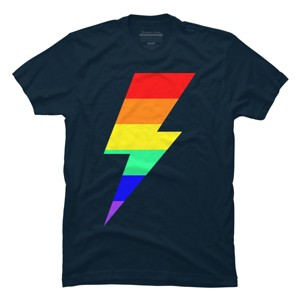 Adult Design By Humans Rainbow Pride Flag Lightning Bolt By T-Shirt - 1 of 2