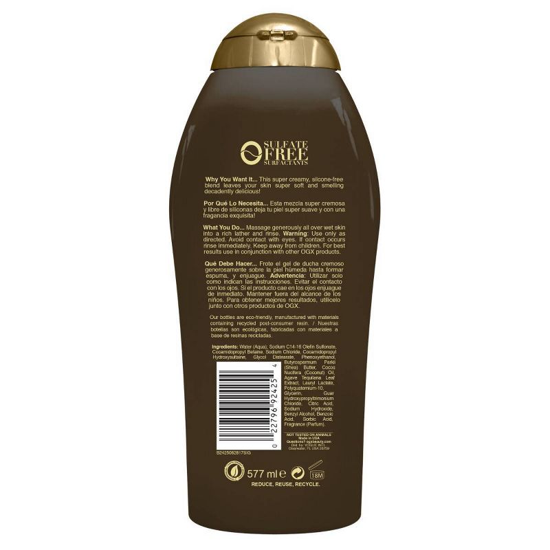 OGX Hydrating Moisture + Shea Soft &#38; Smooth Body Wash - 19.5 fl oz, 2 of 4