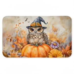 Stupell Industries Owl Perched on Pumpkin Printed Anti-Fatigue Floor Mat, design by LSR Design Studio, 30"x18" - 1 of 4