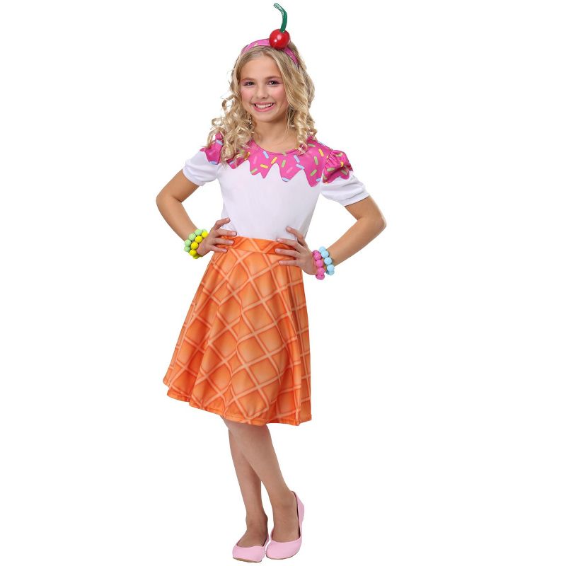 HalloweenCostumes.com Ice Cream Cone Costume for Girls, 2 of 3