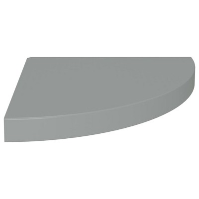 vidaXL Floating Corner Shelf Gray 13.8"x13.8"x1.5" MDF