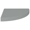 vidaXL Floating Corner Shelves 4 pcs Gray 13.8"x13.8"x1.5" MDF - 3 of 4