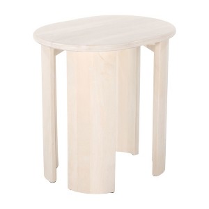 HomeRoots 24" Natural Solid Wood Oval End Table - 1 of 4
