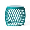 VisioGear Patio End Tables, 17.75 Inch Outdoor End Table, Lattice Design Table for Balcony Porch Pool, Blue, 19.75"*19.75"*17.75" - 4 of 4