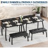 Dining Table Set for 4，Compact Rustic Kitchen Table with 2 Padded Benches,Space-Saving Breakfast Nook Furniture - 3 of 4