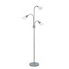 70.25" 3-Light Floor Lamp with White Shades Silver - Cresswell Lighting: Adjustable Gooseneck, ETL Listed - 4 of 4