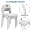 Dining Chairs Set of 4, Stackable Modern Kitchen Chairs, Plastic Dining Room Chair with Metal Legs - 3 of 4