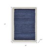 HomeRoots 19" Set of Four Navy Blue And Natural Solid With Border Cotton Placemats - 3 of 4