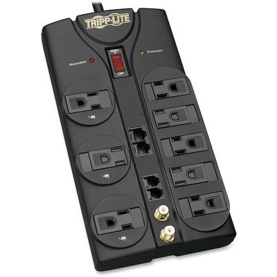 Tripp Lite Surge Protector Power Strip 120V 8 Outlet RJ11 RJ45 Coax 10' Crd 3240 Joule - 8 x NEMA 5-15R - 1800 VA - 3240 J - 120 V AC Input