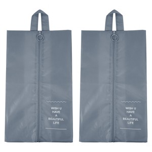 Unique Bargains Waterproof Outdoor Travel Portable Zipper Shoes Bags 2 Pcs - 1 of 4