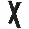 vidaXL Dining Table Legs X-Shaped 2 Pieces Black 70 x (72-73) cm Steel - 4 of 4