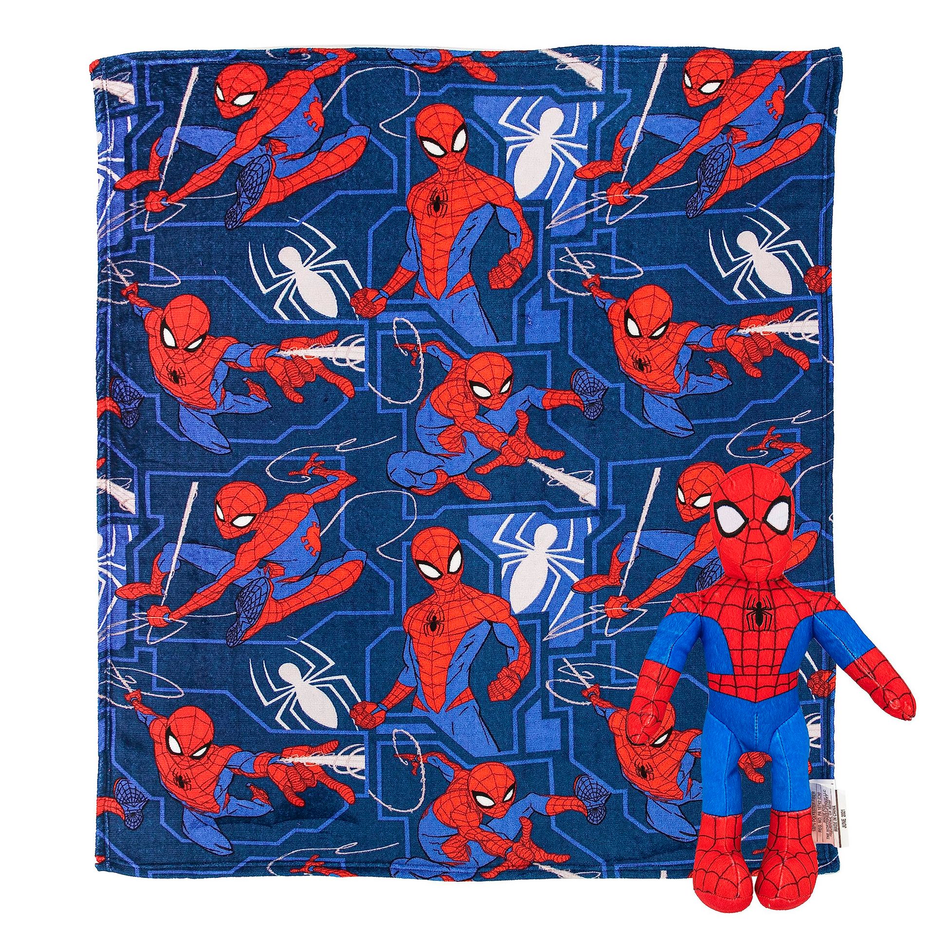 Marvel Spider-Man Blanket and Character Hugger Pillow Silk Touch Throw Set 40" X 50" Multicolored