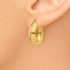 Black Bow Jewelry 7mm x 21mm 14k Yellow Gold Half Round Open Back Hoop Earrings - 3 of 4