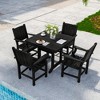 Pamapic 5-Piece HDPE Plastic Patio Outdoor Dining Set with Arm Chairs - 2 of 4
