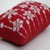 12"x18" Snowflakes Christmas Indoor Lumbar Throw Pillow Red - Pillow Perfect - 2 of 4