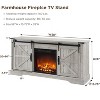 TV Stand with Fireplace for 65+ Inch TV, Farmhouse Entertainment Center with 18" Fireplace & Sliding Door, Wood TV Consoles for Living Room - 3 of 4