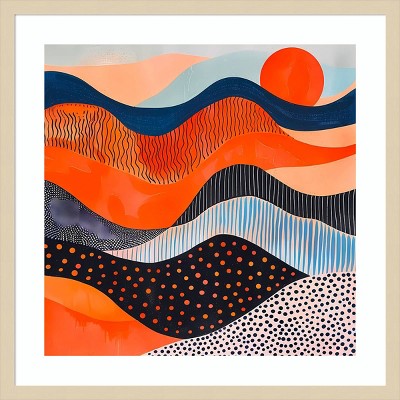 Walker Noble Abyss 33" Brown Framed Abstract Graphic Art Print