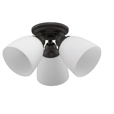 Somerville 3-Light Bronze Flush Mount with Opal Glass