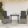 vidaXL Garden Dining Set Grey, Dark Grey, Black - 2 of 4