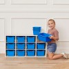 ECR4Kids Streamline 12 Cubby Tray Cabinet with 15 Scoop Front Storage Bins, 3x4, White Wash - 4 of 4