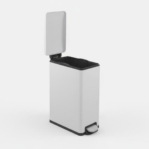 Innovaze 45L / 11.9 Gal Slim Trash Can with Soft-Close Lid & Step Pedal, Family-Friendly Waste Bin for Kitchen, Bathroom, or Office - 1 of 4