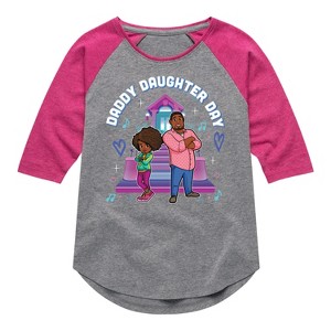 Girls' - Karma's World - Daddy Daughter Day Shirt Tail Raglan Graphic T-shirt - 1 of 4