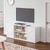 ORRD Farmhouse-Style 65in Metal TV Stand With Barn-Style Doors For Living Room - 2 of 4