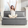Mjkone Full/Queen Size Sofa Bed, 2 in 1 Convertible Linen Loveseat Sleeper Sofa Couch with Cushions - 4 of 4