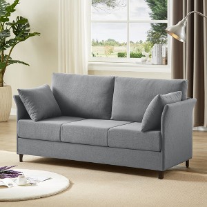 SKRAN Linen Fabric 3 Seater Sofa, Spacious Couch with Thick Cushions and Metal Frame, Easy to Clean for Bedroom,Living Room, Small Space - 1 of 4