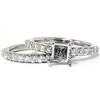 Pompeii3 1ct SI Half Eternity Diamond Wedding Ring Set 14K White Gold - 2 of 4