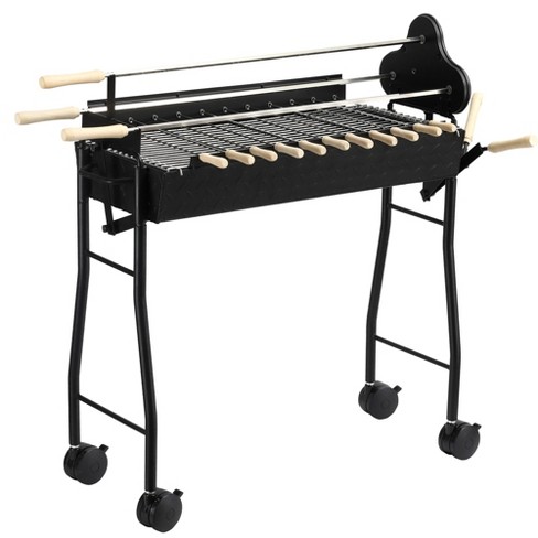 Outsunny Portable Charcoal Bbq Grills Steel Rotisserie Outdoor