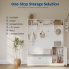 78.8" Hall Tree with Coat Rack, 4 Shoe Cubbies, Bench, Hooks & Shelves – Freestanding Farmhouse Entryway Storage Cabinet for Hallway or Bedroom - 3 of 4
