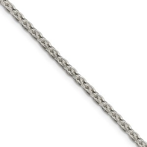 Black Bow Jewelry 2.75mm Sterling Silver Diamond Cut Solid Spiga Chain Necklace - 1 of 4