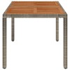 vidaXL Patio Table with Wooden Top Gray 35.4 in.x35.4 in.x29.5 in. Poly Rattan - 4 of 4