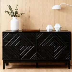 TiramisuBest 60.5'' Side Board, Buffet, Farmhouse Coffee Bar, Kitchen Cabinet Storage, Buffet Cabinet&Storage Cabinets with Adjustable Shelves - 1 of 4