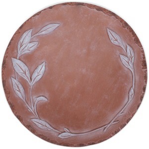 Nat & Jules Floral Laurel Wreath Leaves Pattern Dimensional Indoor Outdoor 12 inch Round Cast Resin Decorative Garden Stepping Stone, Patio, Walkway - 1 of 1