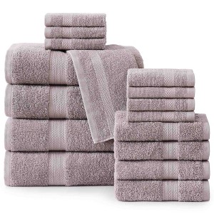 BAGOKIE 16 Piece Premium Cotton Bath Towel Set - 1 of 4