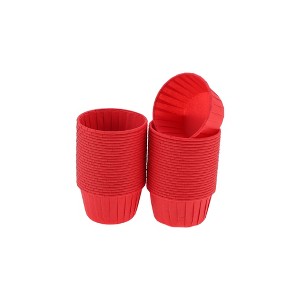 Unique Bargains Curled Rim Disposable Baking Cups Greaseproof Paper 2.56" x 1.57" 50Pcs - 1 of 4
