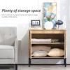 LIKEPAY Rattan Buffet 2-Door Storage Sideboard Cabinet with Adjustable Legs - 2 of 4