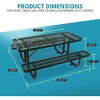 Itopfox Outdoor Steel Picnic Table with Umbrella Hole, Heavy-Duty Weatherproof Dining Table for Patio, Backyard, Garden, Rustproof Finish, Green - 2 of 4