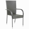 vidaXL Dining Chair Set of 4 Black PE rattan, powder-coated steel - 2 of 4