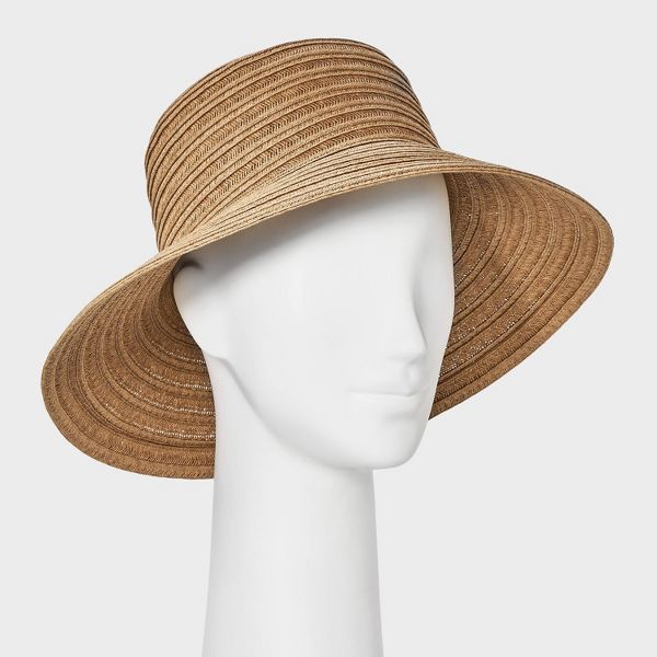 Packable Straw Down Brim Hat, Shade & Shore Tan
