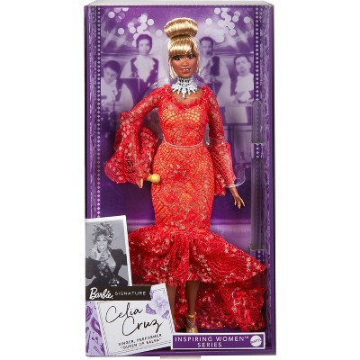 Barbie Signature Celia Cruz Inspiring Women Collector Fashion Doll In Red  Dress : Target