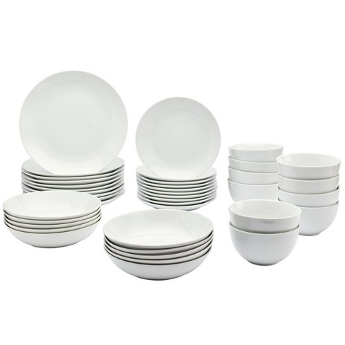 40pc Porcelain Catering Dinnerware Set White - Tabletops Gallery