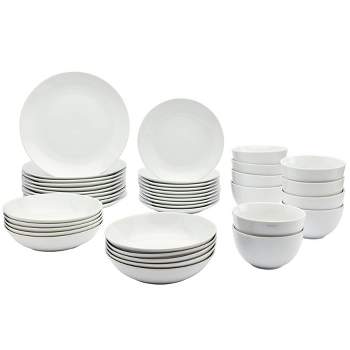 40pc Porcelain Catering Dinnerware Set White - Tabletops Gallery