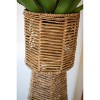 Seagrass and Iron Planter Towers – Set of 2 – 50" and 40" Tall by Kalalou - 2 of 3