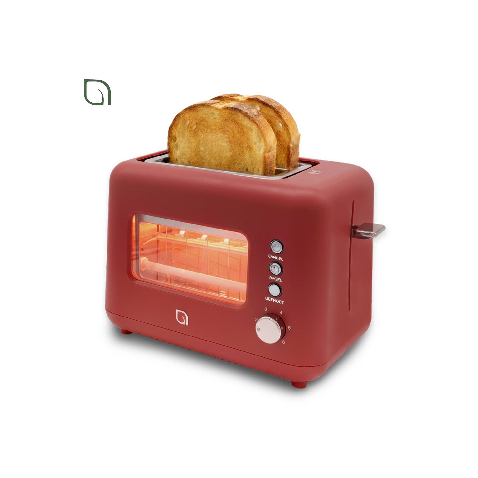 Willow Kitchen 2 Slice Toaster with Window Red