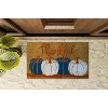 Kate Aurora Fall Harvest Thankful Pumpkins Bristled Outdoor Welcome Mat - 18"x30" - 2 of 3
